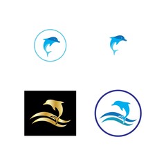 Fototapeta na wymiar dolphin icon logo design vector