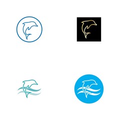 dolphin icon logo design vector