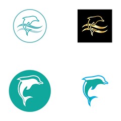 dolphin icon logo design vector