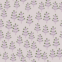 Hand drawn a sprig with berries seamless pattern. Branch with leaves and berry wallpaper.