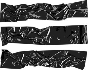 Obraz premium Wide black ribbon with small wrinkles of various shapes