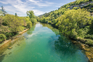 Naklejka na ściany i meble rivière la Vidourle dans le Gard en Occitanie en France