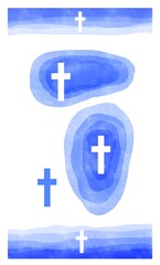 Fototapeta premium Watercolor Easter cross clipart. crosses