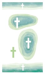 Obraz premium Watercolor Easter cross clipart. crosses
