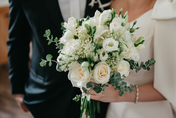 Sensual wedding couple.Romantic moments of newlyweds. Wedding photo.