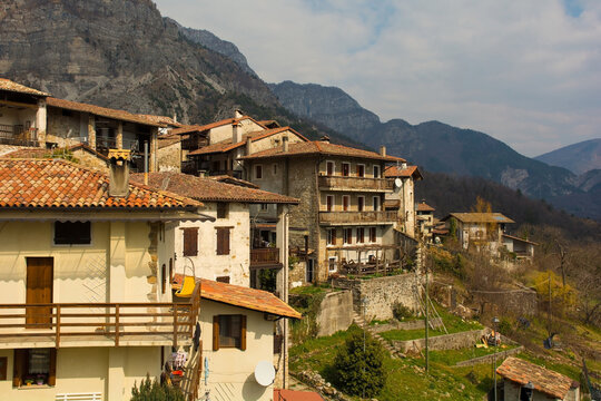Poffabro, an historic medieval village in the Val Colvera valley in Pordenone province, Friuli-Venezia Giulia, north east Italy
