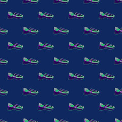 Seamless pattern with modern sneakers. Background with shoes for active lifestyle in doodle style.