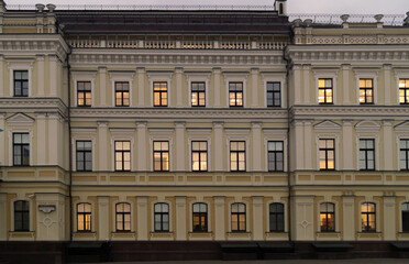 the facade of the palace in Kyjv city