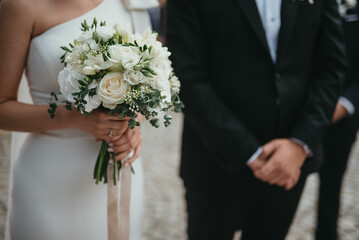 Sensual wedding couple.Romantic moments of newlyweds. Wedding photo.