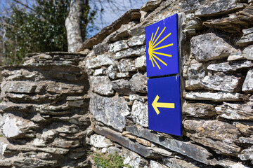 Camino de Santiago sign for pilgrims