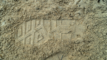 Footprint on sand. Sol print on sand