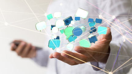 communication speak bubble digital concept