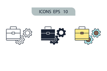 Unemployment icons  symbol vector elements for infographic web