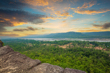 Pha Taem National Park,Pha Taem is scenic sunrise in Thailand, Pha Taem National Park,...