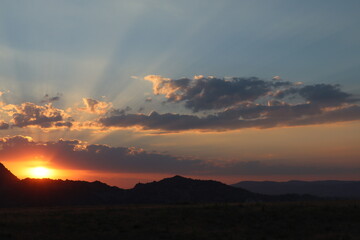 sunset over the mountains