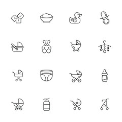 baby accessories  icons set . baby accessories pack symbol vector elements for infographic web