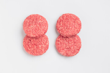 Burger patties, ready to fry, meat cutlets