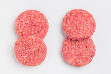 Burger patties, ready to fry, meat cutlets