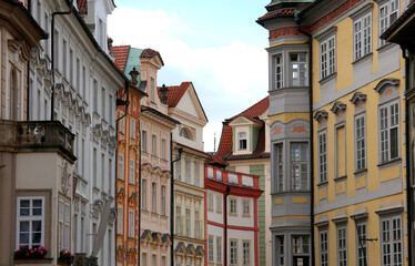 Obraz premium Buildings and houses with Mitteleuropean Architecture style