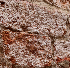 detail of the wall ruined by salt and humidity due to the proximity of the sea