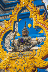 Wat Rong Suea Ten, the Blue Temple, in Chiang Rai, Thailand
