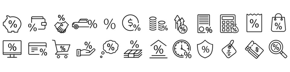 Interest icon vector set. percent illustration sign collection. Credit symbol or logo.