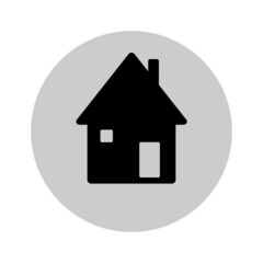 Obraz premium House icon. Fill icon. Vector icon. House drawing. Black and white house.