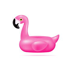 Inflatable Pink Flamingo for swimming. Vector isolated illustration in cartoon 3D minimal style © Ольга Гладій