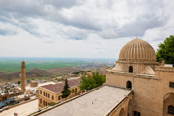 Mardin old town architecture with view of Mesopotamia Plain towards Syria. View from famous...