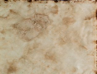 Old witch’s book empty page. Bewitched grimoire weathered page top view