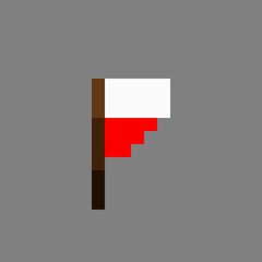 Poland flag pixel art. Vector illustration.