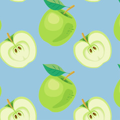 apple pattern fruit food pear set vector