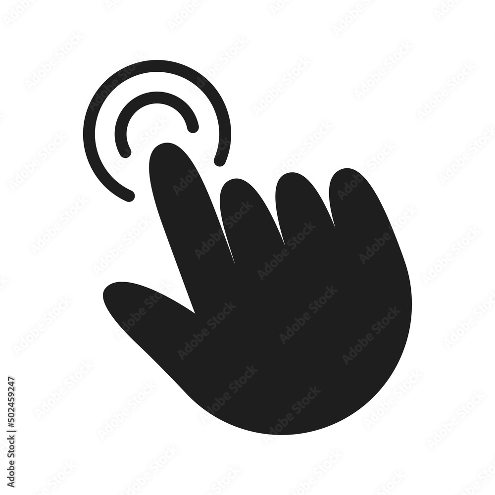 Poster a simple click silhouette icon. flat vector illustration click mouse in the form of a silhouette of 