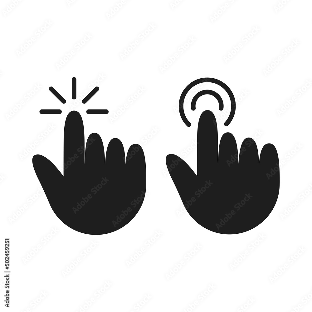 Poster a simple click silhouette icon. flat vector illustration click mouse in the form of a silhouette of 