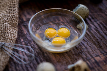 egg yolks in a glass bowl