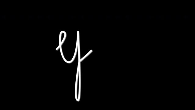 Text yes, word yes hand writing. Self drawing animation.
