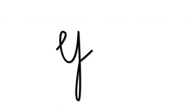 Text yes, word yes hand writing. Self drawing animation.