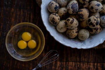 Quail eggs yolks