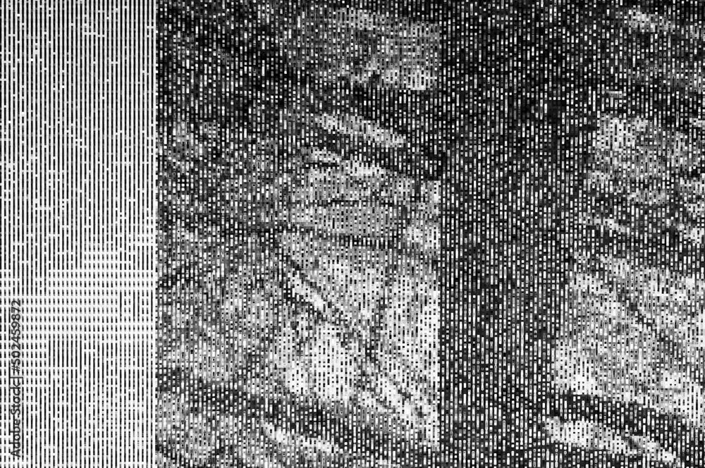 Poster pixel pattern of a digital glitch / abstract black and white pixel pattern background of a digital g