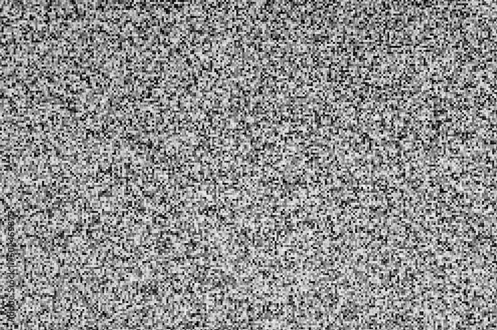 Poster pixel pattern of a digital glitch / abstract black and white pixel pattern background of a digital g