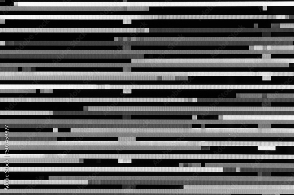Poster pixel pattern of a digital glitch / abstract black and white pixel pattern background of a digital g