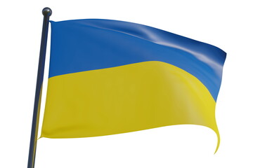3d rendering illustration flag of Ukraine isolated on white close up