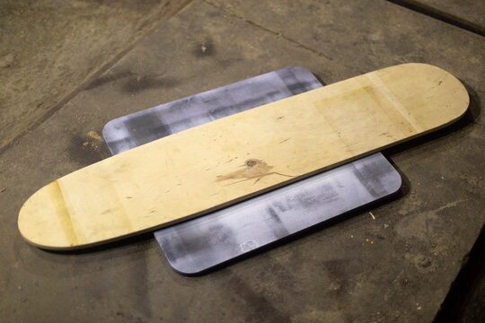 Paint board. Skate making. Longboard without paint.