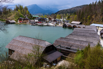 Bootshäuser am Königssee, Oberbayern