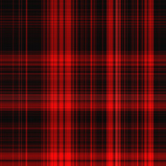 Red and black plaid fabric texture. Textile backdrop