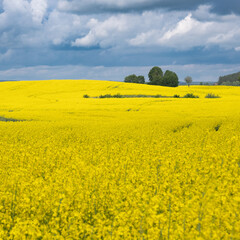 Obraz premium pole rzepaku, kwitnący rzepak