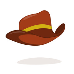 Cowboy hat isolated element. Vector drawing illustration for icon, game, packaging, banner. Wild west, western, cowboy concept