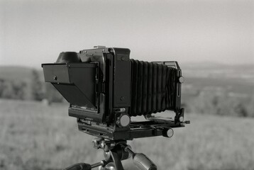 Retro vintage Large Format Camera - Toyo field 45a on a tripod