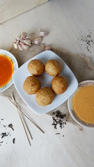 Pempek is a traditional food from Palembang, South Sumatra province. This food is made from sago and fish