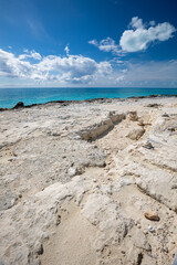 Soft stone and sand stucco on the coast of a tropical island